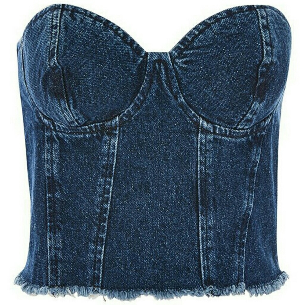 TOPSHOP denim corset top